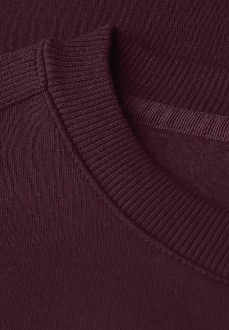 Sweatshirt mit Rippdetail noble red Sweatshirt mit Rippdetail noble red