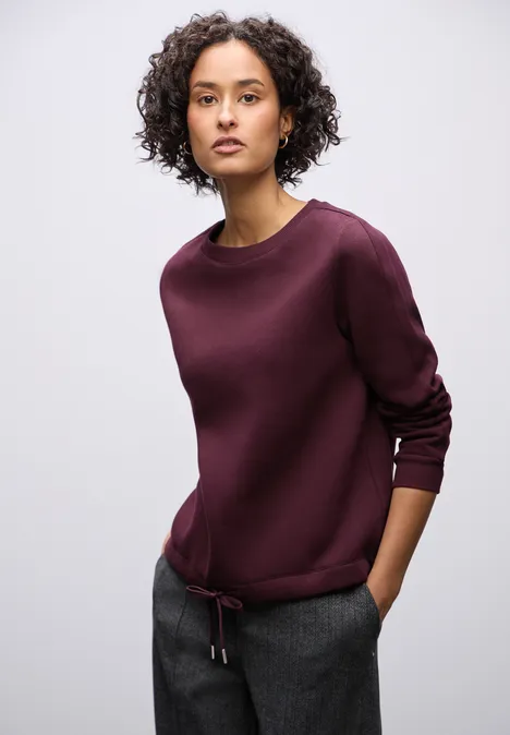 Sweatshirt mit Rippdetail noble red Sweatshirt mit Rippdetail noble red