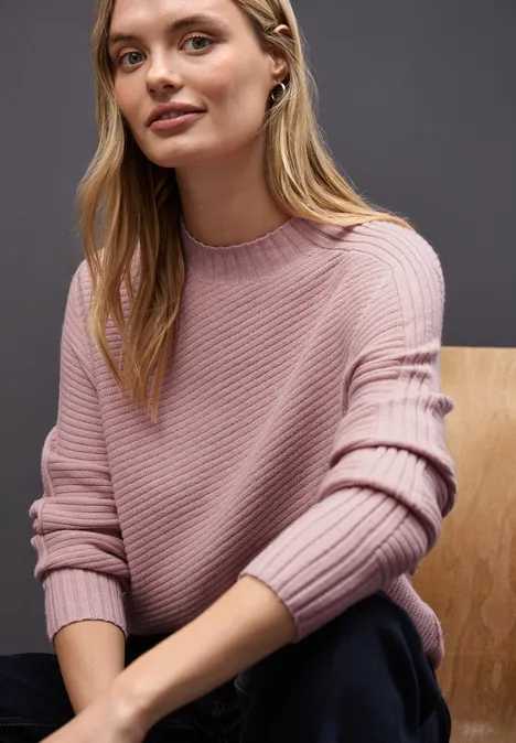 Strukturpullover powder pink mel. Strukturpullover powder pink mel.