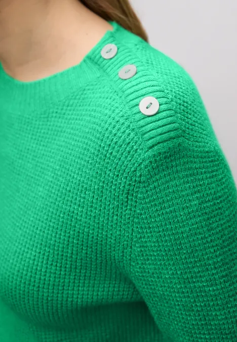 Pullover mit Knopfdetail arcadia green mel.