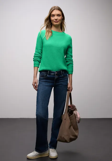 Pullover mit Knopfdetail arcadia green mel.