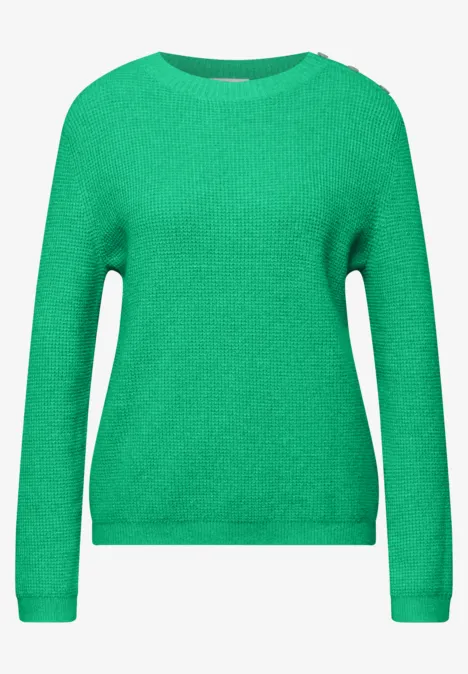 Pullover mit Knopfdetail arcadia green mel.