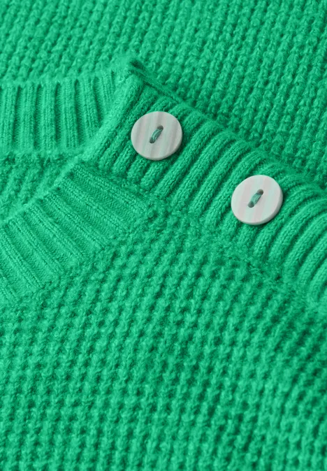 Pullover mit Knopfdetail arcadia green mel.