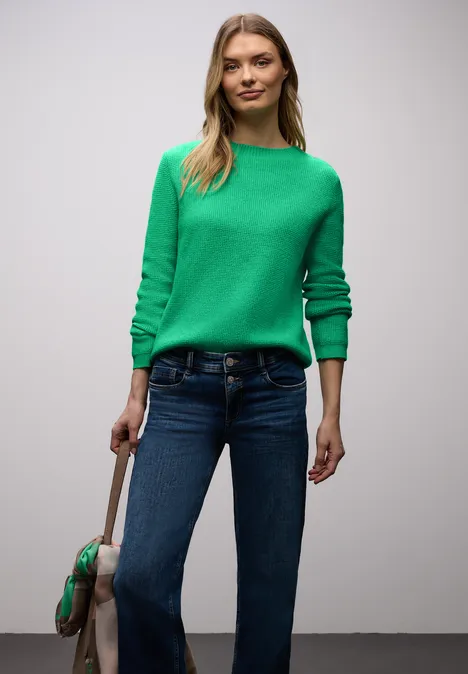 Pullover mit Knopfdetail arcadia green mel.