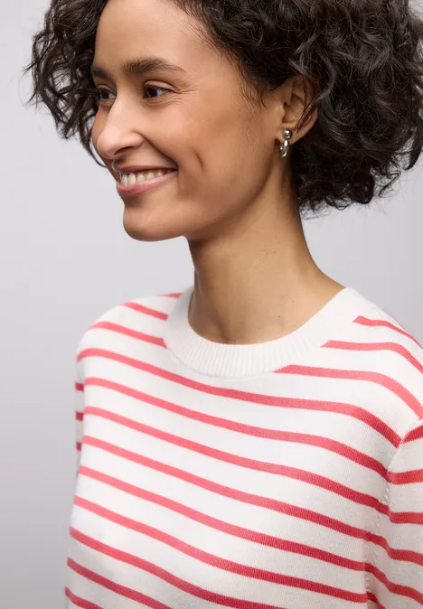 Trui met strepen off white
