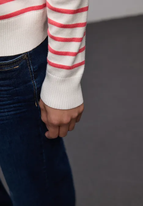 Trui met strepen off white