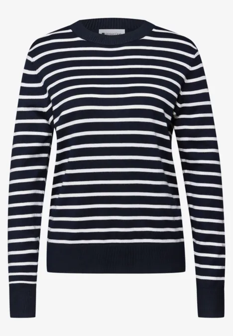 Trui met strepen deep blue Trui met strepen deep blue