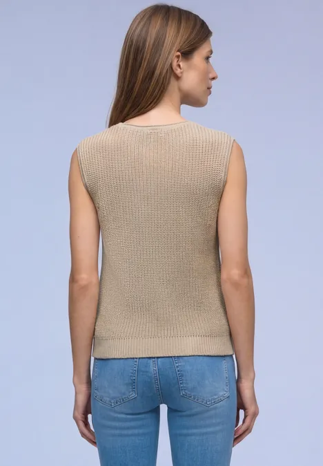 Pull-over en couleur unie cotton beige Pull-over en couleur unie cotton beige