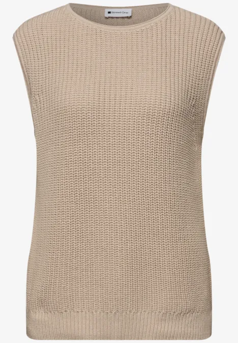 Pull-over en couleur unie cotton beige Pull-over en couleur unie cotton beige