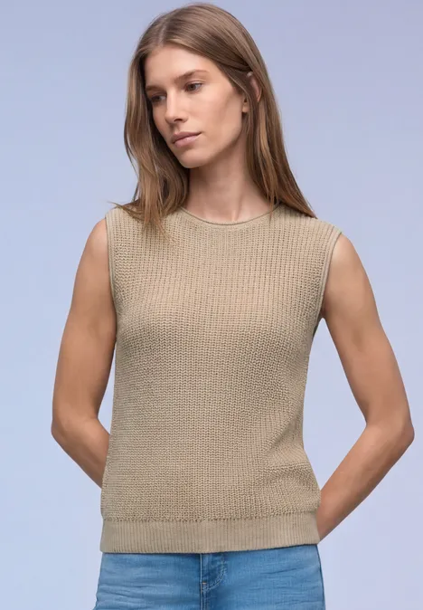 Pull-over en couleur unie cotton beige Pull-over en couleur unie cotton beige