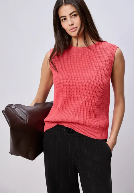 Pull-over en couleur unie striking coral Pull-over en couleur unie striking coral