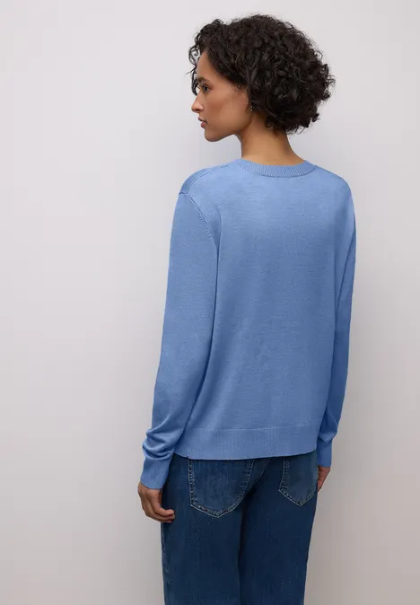 Basic Pullover bonnet blue mel.