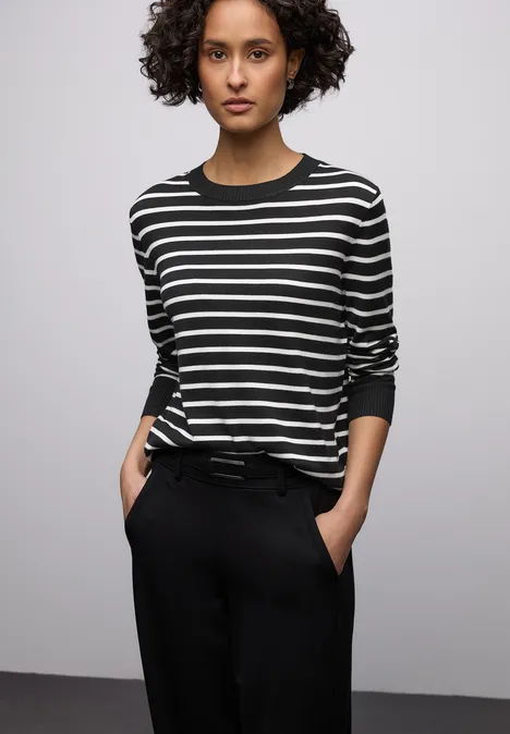 Trui met strepen Black Trui met strepen Black