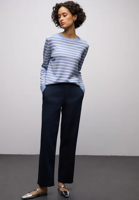 Trui met strepen frosted blue Trui met strepen frosted blue