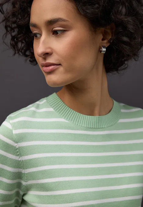 Gestreifter Pullover pale mint green