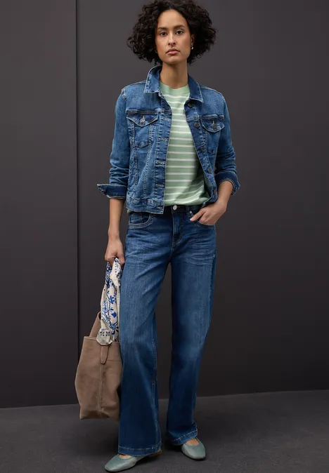 Gestreifter Pullover pale mint green