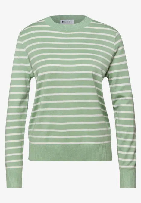 Gestreifter Pullover pale mint green