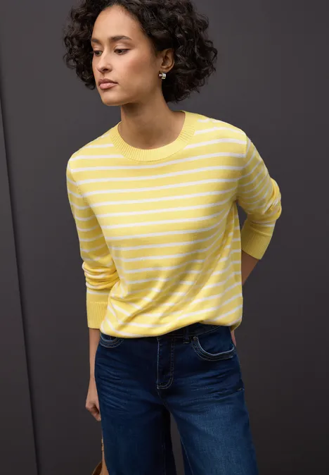 Trui met strepen bloom yellow