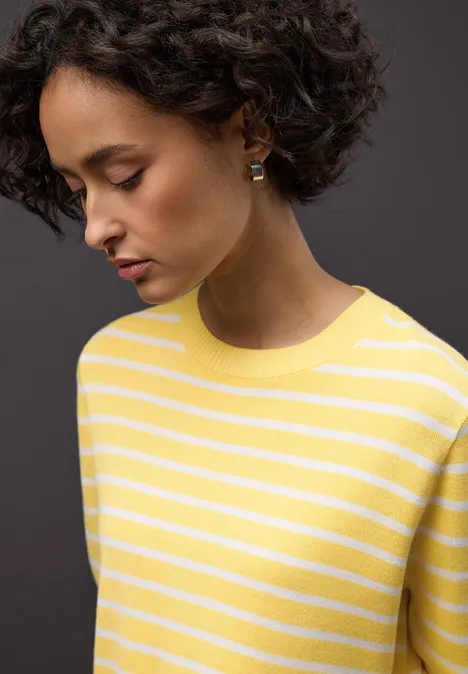 Trui met strepen bloom yellow