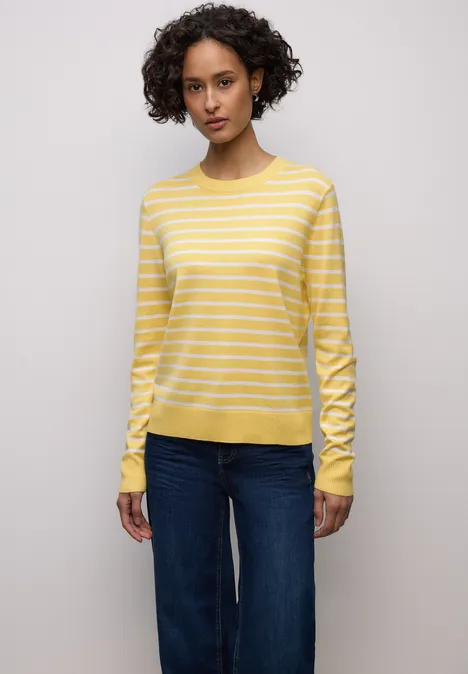 Trui met strepen bloom yellow