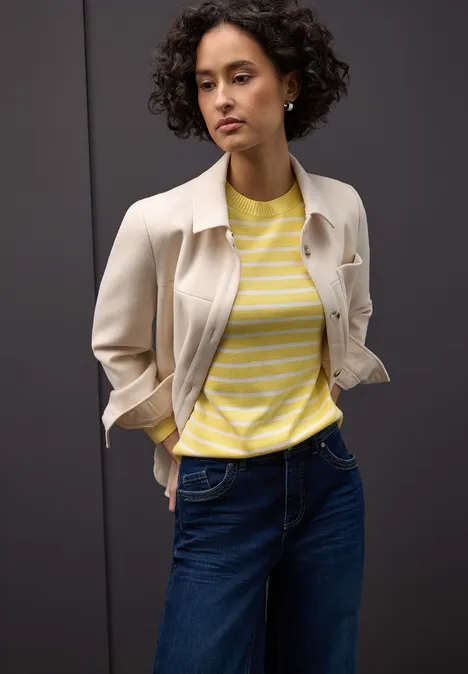 Trui met strepen bloom yellow