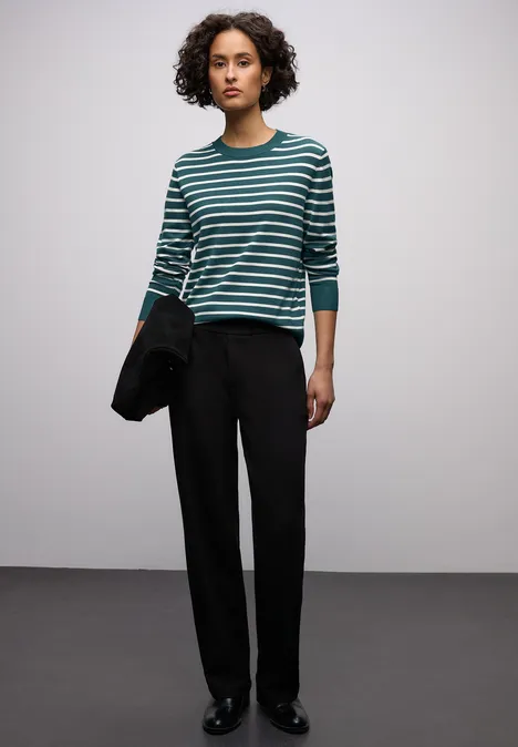 Trui met strepen mediterra green Trui met strepen mediterra green