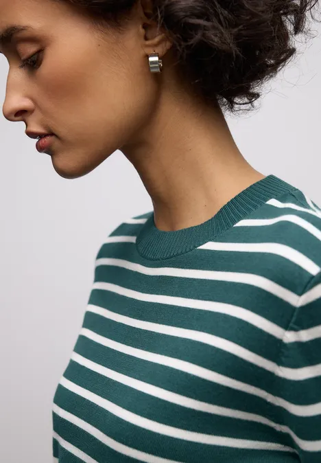 Trui met strepen mediterra green Trui met strepen mediterra green