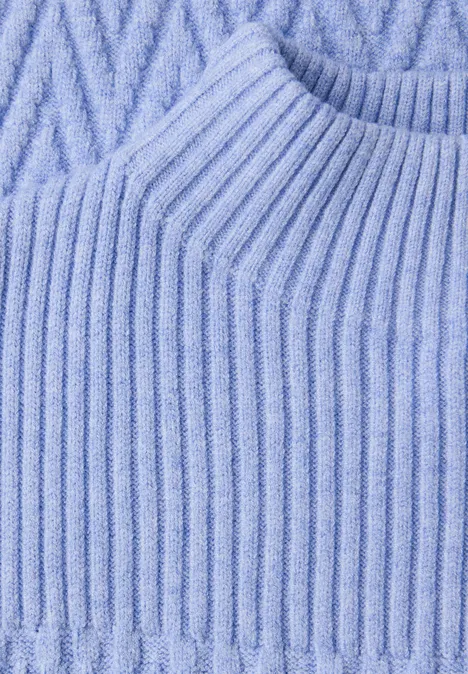 Pullover mit Strukturmix frosted blue mel. Pullover mit Strukturmix frosted blue mel.