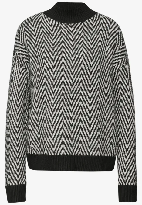 Jacquard Turtleneck Pullover Black Jacquard Turtleneck Pullover Black