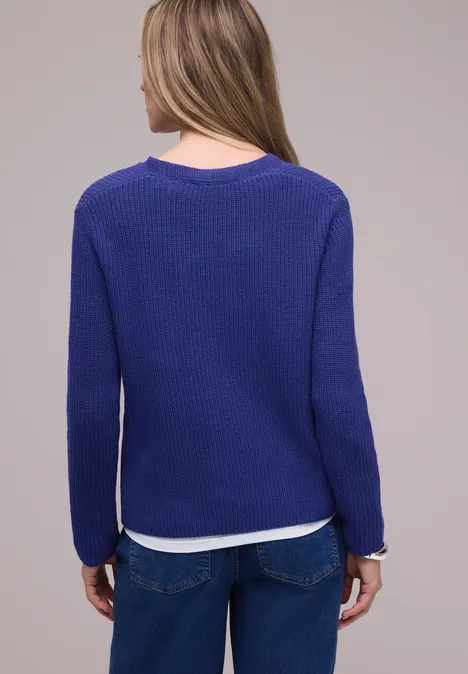 Pullover in Unifarbe amparo blue