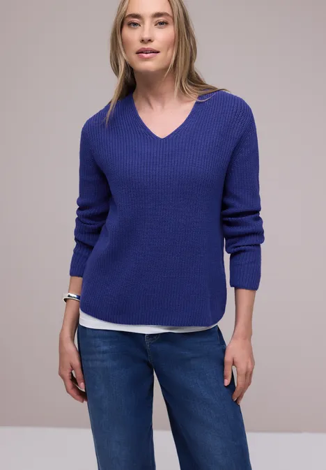 Pullover in Unifarbe amparo blue