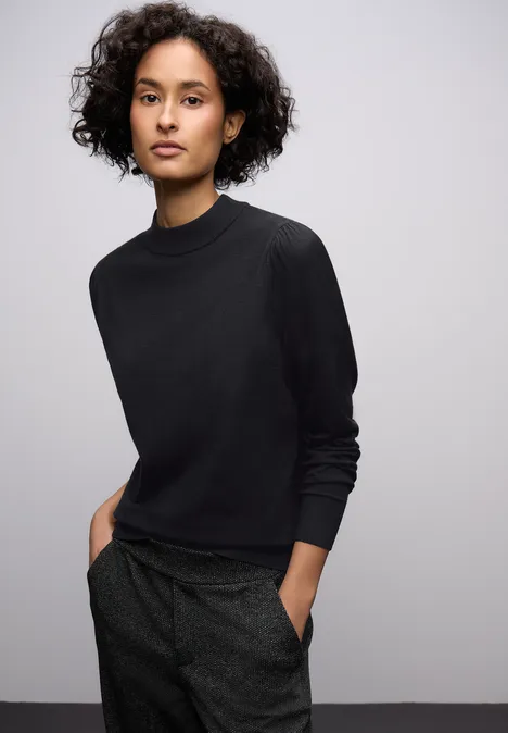 Kuscheliger Basic Pullover Black Kuscheliger Basic Pullover Black