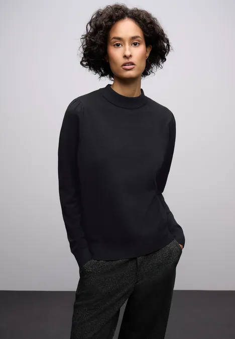 Kuscheliger Basic Pullover Black Kuscheliger Basic Pullover Black