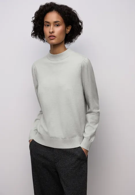 Kuscheliger Basic Pullover pelican grey mel. Kuscheliger Basic Pullover pelican grey mel.