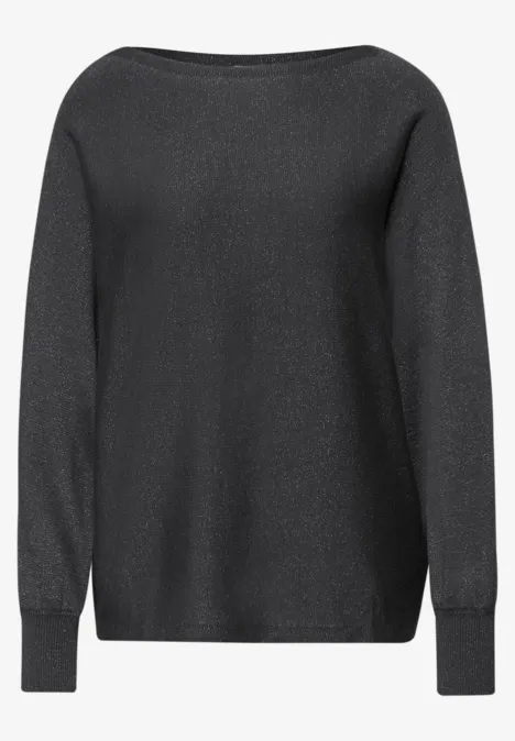 Glitzernder Dolman Pullover gravel grey mel.