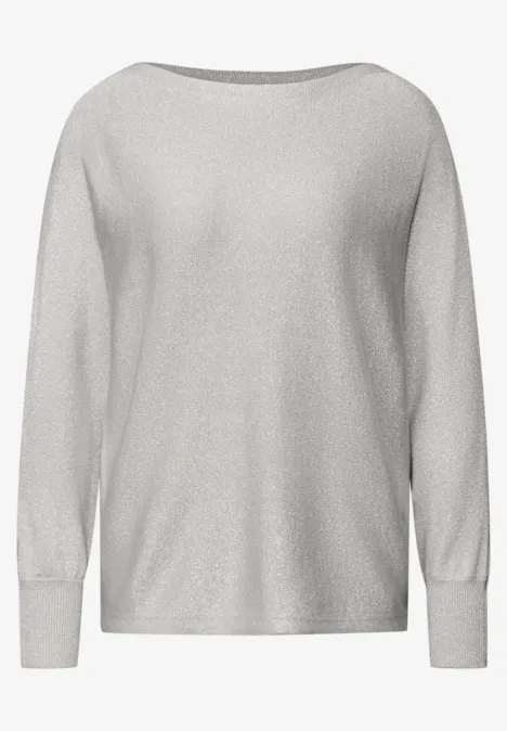 Glitzernder Dolman Pullover pelican grey mel.