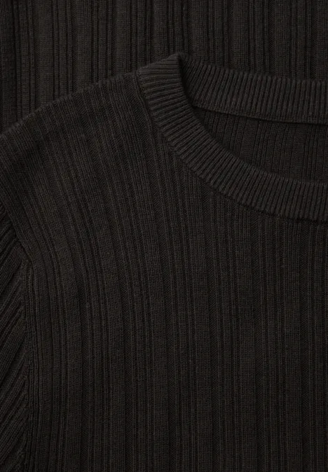 Pullover mit Rippstruktur darkest brown