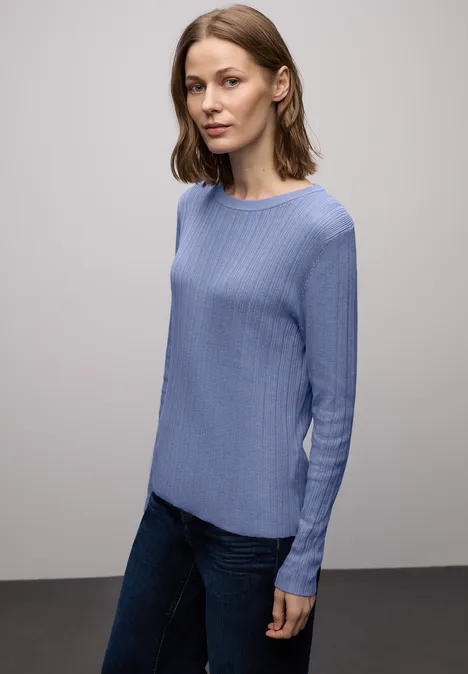 Pullover mit Rippstruktur frosted blue mel.