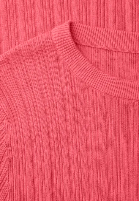 Pullover mit Rippstruktur striking coral