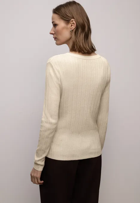 Pullover mit Rippstruktur cotton beige mel.