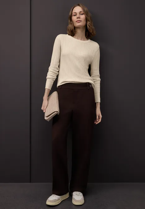 Pullover mit Rippstruktur cotton beige mel.