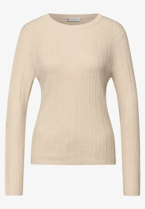 Pullover mit Rippstruktur cotton beige mel.