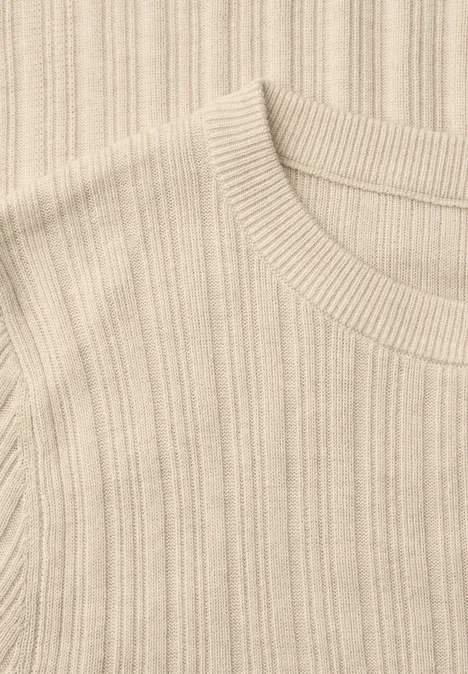 Pullover mit Rippstruktur cotton beige mel.