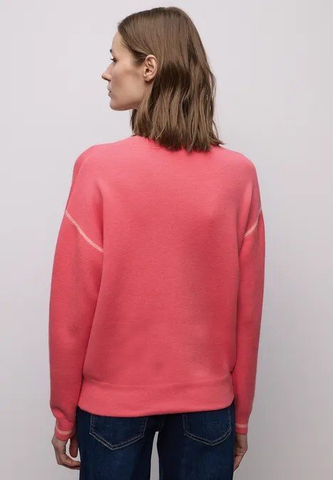 Pullover mit Kontrastdetails striking coral