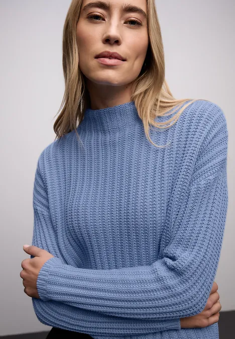 Turtleneck Strukturpullover frosted blue Turtleneck Strukturpullover frosted blue