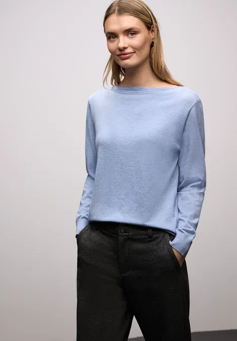 Basic U-Boot Pullover frosted blue mel. Basic U-Boot Pullover frosted blue mel.