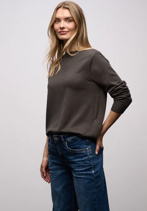 Basic U-Boot Pullover rustic brown mel. Basic U-Boot Pullover rustic brown mel.