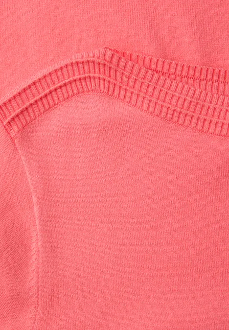 Basic U-Boot Pullover striking coral mel. Basic U-Boot Pullover striking coral mel.