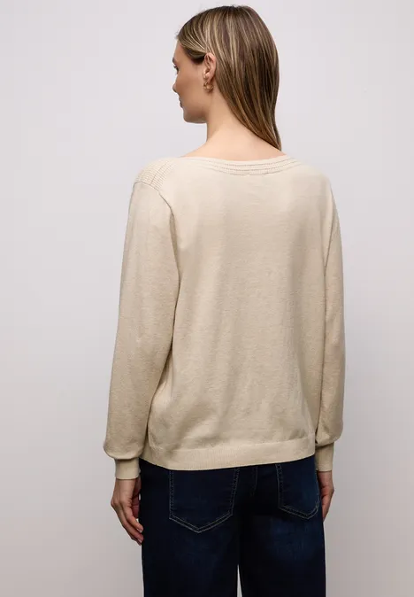 Basic U-Boot Pullover cotton beige mel. Basic U-Boot Pullover cotton beige mel.
