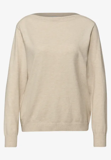 Basic U-Boot Pullover cotton beige mel. Basic U-Boot Pullover cotton beige mel.